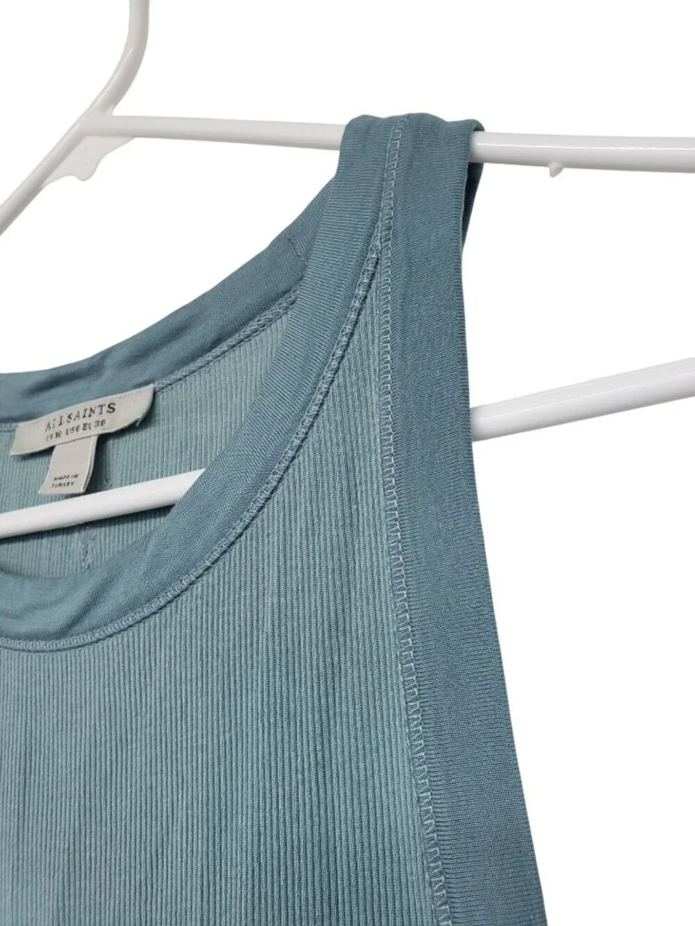 All Saints Light Blue Ribbed Tank Top Rink Tank US 6 Allsaints - Picture 5 of 11